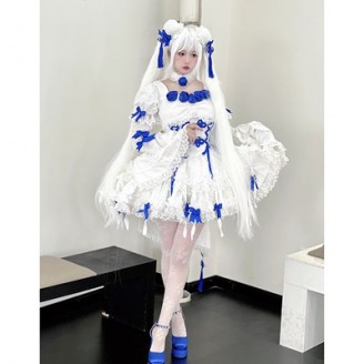 White Moon Gothic Lolita Dress by Diamond Honey (DH342)
